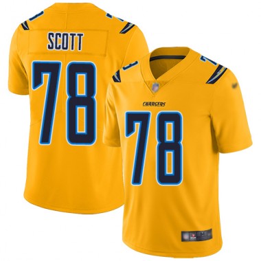 Los Angeles Chargers NFL Football Trent Scott Gold Jersey Men Limited 78 Inverted Legend